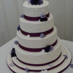 Purple Roses wedding cake