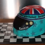 Racing helmet cake