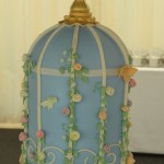 Vintage birdcage wedding cake