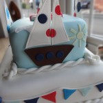 bunting and boats cake