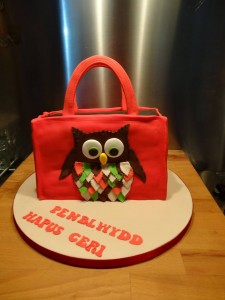 Owl handbag cake